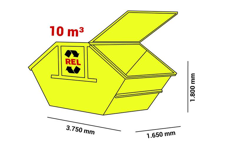REL Absetz-Container mit Deckel 10 m³